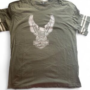 Harley-Davidson Men's Olive Tee with Eagle Graphic